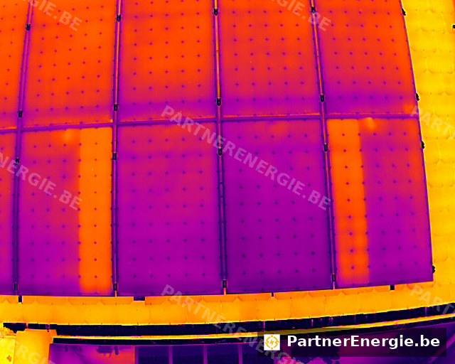 Thermographie magma de panneaux photovoltaïques, sous-chaînes en surchauffe