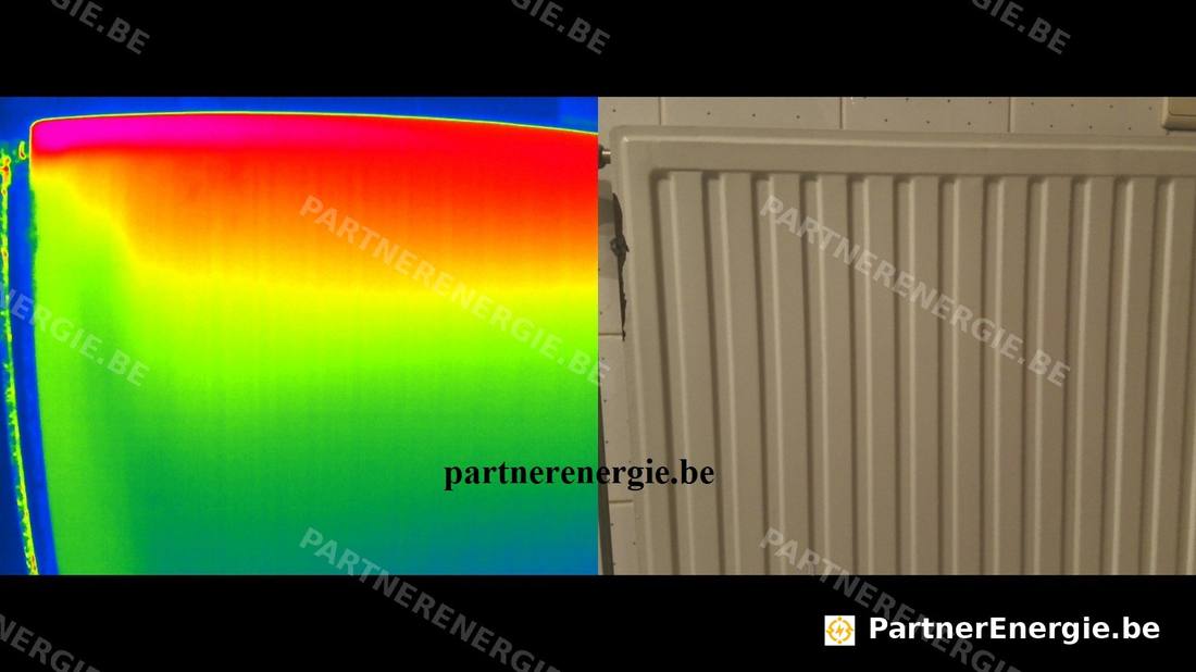 Contrôle d'un radiateur après rinçage — suivi post-désembouage Partner Energie
