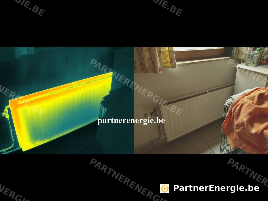 Vue thermique radiateur, palette fausse couleur — Partner Energie